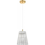 Lampa wisząca szklana hampton Bach 19cm przeźroczysty / złoty Zumaline