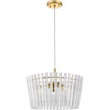 Lampa wisząca szklana hampton Bach 41cm przeźroczysty / złoty Zumaline