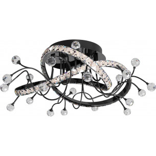 Maia LED 58cm black&amp;chrome crystal ceiling lamp ZumaLine