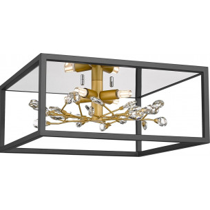 Spring 36.5cm gold&amp;transparent&amp;black crystal ceiling lamp ZumaLine