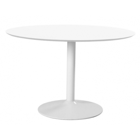 Stylowy Stół okrągły na jednej nodze Ibiza 110 Biały Actona do kuchni, jadalni i salonu.
