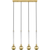 Lampa wisząca 4 szklane kule Mida 71cm mosiądz szczotkowany / złote szkło Zumaline