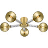 Mida 58cm brushed brass&amp;golden glass ceiling lamp with 5 glass spheres ZumaLine