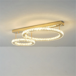 Griona LED 50cm gold two-point ceiling lamp with crystals ZumaLine