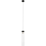 Lampa wisząca szklana tuba glamour Gem 11cm przeźroczysty / czarny ZumaLine