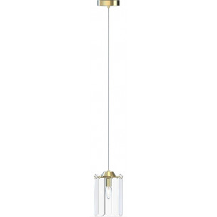 Nira 16cm clear&amp;gold glass pendant lamp ZumaLine