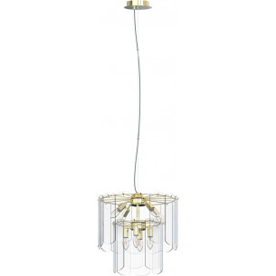 Nira 43cm clear&amp;gold glass pendant lamp ZumaLine