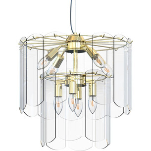 Lampa wisząca szklana Nira 43cm przeźroczysty / złoty Zumaline 2