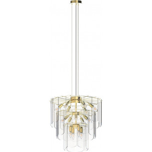 Nira 56cm clear&amp;gold glass pendant lamp ZumaLine