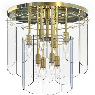 Nira 43cm transparent&amp;gold glass ceiling lampZumaLine