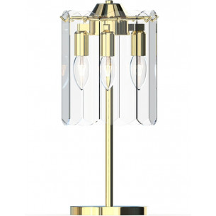 Nira 30cm transparent&amp;gold glass table lamp ZumaLine