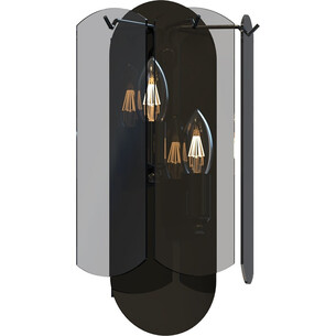 Kinkiet szklany Nira czarny chrom /szkło dymione Zumaline 2