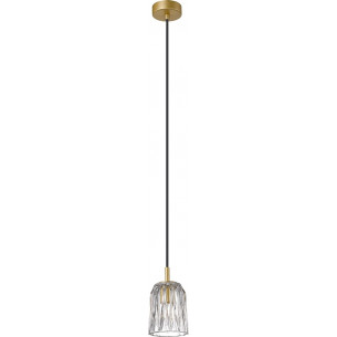 Tazza 12cm transparent&amp;gold glass pendant lamp ZumaLine