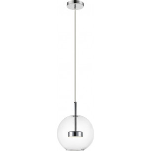 Enceladus LED 20cm transparent&amp;chrome glass sphere pendant lamp ZumaLine