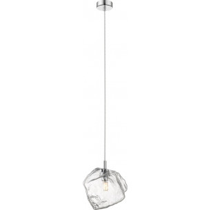 Rock 14cm transparent&amp;silver glass glamour pendant lamp ZumaLine