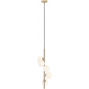 Arcturus 28cm milk glass&amp;french gold 5-globes pendant lamp ZumaLine