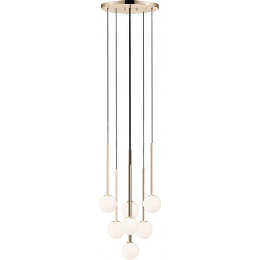 Arcturus 46cm milky glass&amp;french gold 7-glass globes pendant lamp ZumaLine