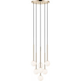 Arcturus 46cm milky glass&amp;french gold 7-glass globes pendant lamp ZumaLine