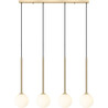 Arcturus 77cm milky glass&amp;french gold pendant lamp with 4 glass globes on a bar ZumaLine