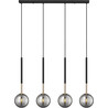 Arcturus 77cm matte black&amp;french gold&amp;chrome glass pendant light with 4 glass globes ZumaLine