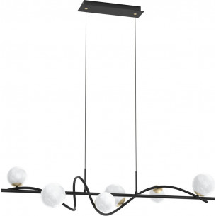 Nisyro 113cm alabaster glass&amp;black&amp;gold glass globes pendant lamp ZumaLine