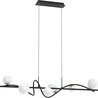 Lampa wisząca szklane kule Nisyro 113cm szkło alabastrowe / czarny / złoty Zumaline