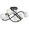 Nisyro 65cm alabaster glass&amp;black&amp;gold glass spheres ceiling lamp ZumaLine