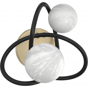 Nisyro alabaster glass&amp;black&amp;gold glass globes wall lamp ZumaLine