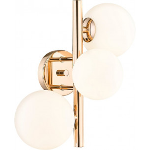 Molecule french gold&amp;matte opal wall lamp with 3 glass spheres ZumaLine