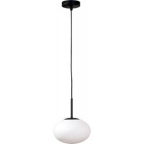 Lampa wisząca szklana Omi 20cm biały opal / czarny Zumaline