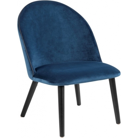 Manley blue&amp;black velvet chair Actona