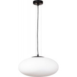 Lampa wisząca szklana Omi 40cm biały opal / czarny Zumaline