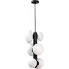 Omi VI 21cm white opal&amp;black glass pendant lamp ZumaLine