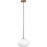 Lampa wisząca szklana Omi 20cm biały opal / złoty Zumaline