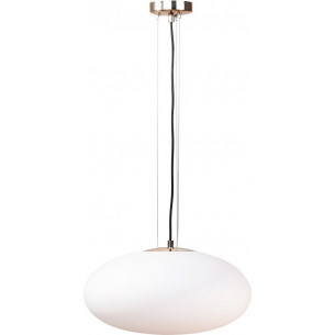 Lampa wisząca szklana Omi 40cm biały opal / złoty Zumaline