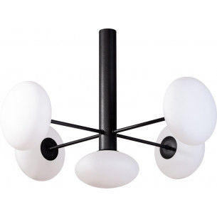 Ceiling lamp glass 5-point omi 69cm white opal&amp;black ZumaLine