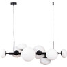 Omi VIII 90cm white opal&amp;black long glass pendant lamp ZumaLine