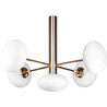 Omi 69cm white opal&amp;gold 5-light glass ceiling lamp ZumaLine