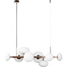 Omi VIII 90cm white opal&amp;gold long glass pendant lamp ZumaLine