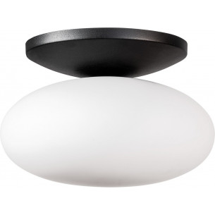 Omi 40cm white opal&amp;black glass ceiling lamp ZumaLine