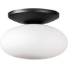 Omi 40cm white opal&amp;black glass ceiling lamp ZumaLine