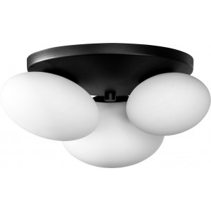 Omi 37cm white opal&amp;black triple glass ceiling lamp ZumaLine