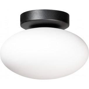 Omi 18cm white opal&amp;black glass ceiling lamp ZumaLine