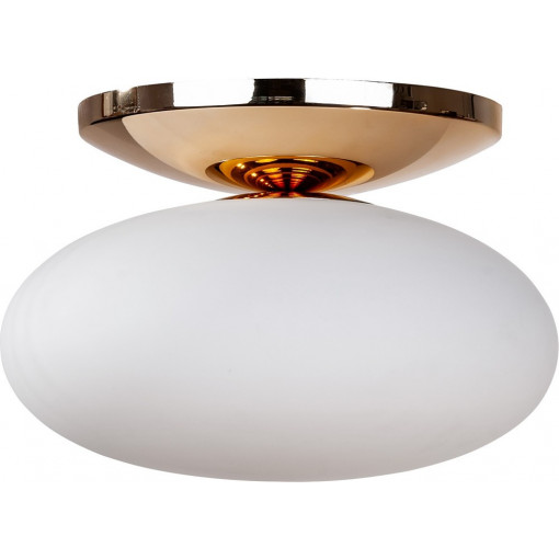 Omi 40cm white opal&amp;gold glass ceiling lamp ZumaLine