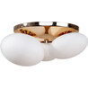 Omi 37cm white opal&amp;gold triple glass ceiling lamp ZumaLine