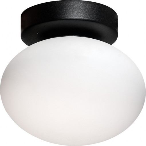 Omi 15cm white opal&amp;black glass ceiling lamp ZumaLine