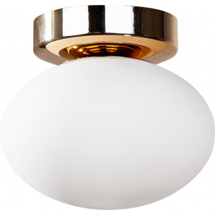 Omi 15cm white opal&amp;gold glass ceiling lamp ZumaLine