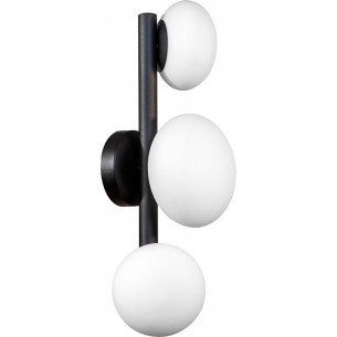 Omi white opal&amp;black glass 3-point wall lamp ZumaLine