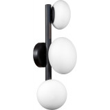 Omi white opal&amp;black glass 3-point wall lamp ZumaLine