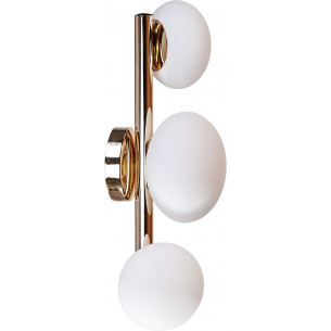 Omi white opal&amp;gold glass 3-light wall lamp ZumaLine